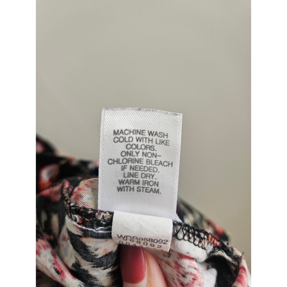 J. Jill Black Floral Mini Dress with Pink and Orange Accents - Picture 4 of 5